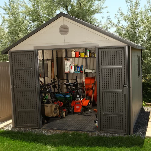 11 ft. W x 11 ft. D Plastic Storage Shed