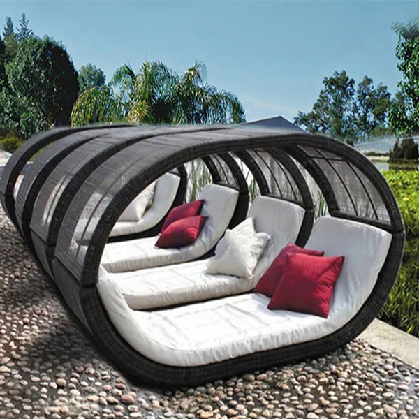 YOLANDA direct courtyard rocking chair recliner with removable headrest pillow, breathable Texteline Farbic zero gravity rocking chair