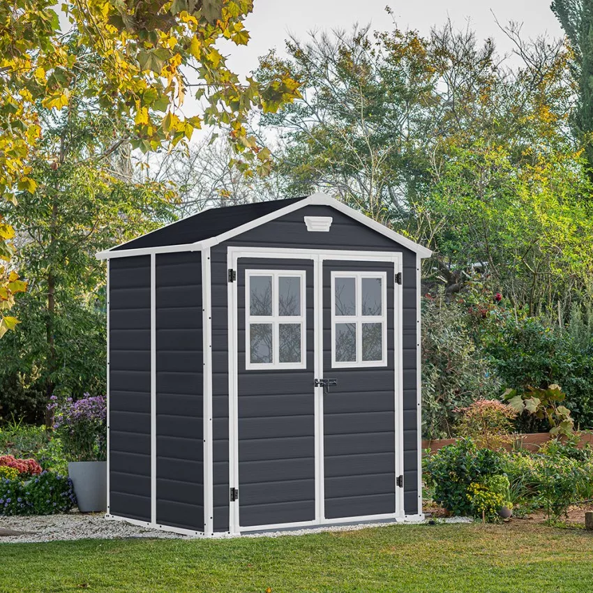 Keter PVC Resin Garden Shed With Windows 185x152x226cm Manor 6x5