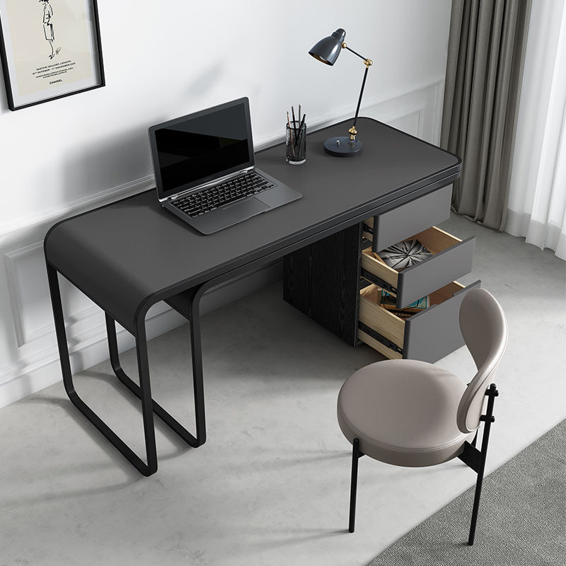 Rotating desk bookcase integrated modern minimalist writing desk