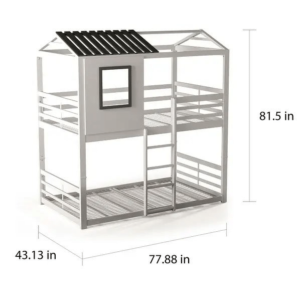 Furniture Vaia White Double Bimetal Bunk Bed