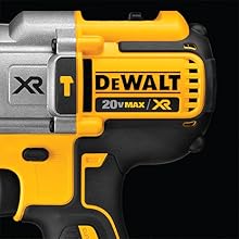 Side view of the 20V MAX * XR Brushless Cordless Hammer Drill motor housing.