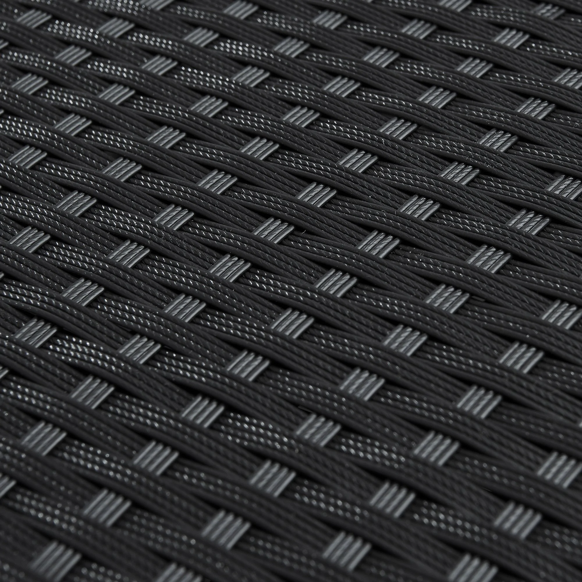 Cote Garden Sofa Set - LED Cantilever Parasol - 4 Seater - Black Rattan