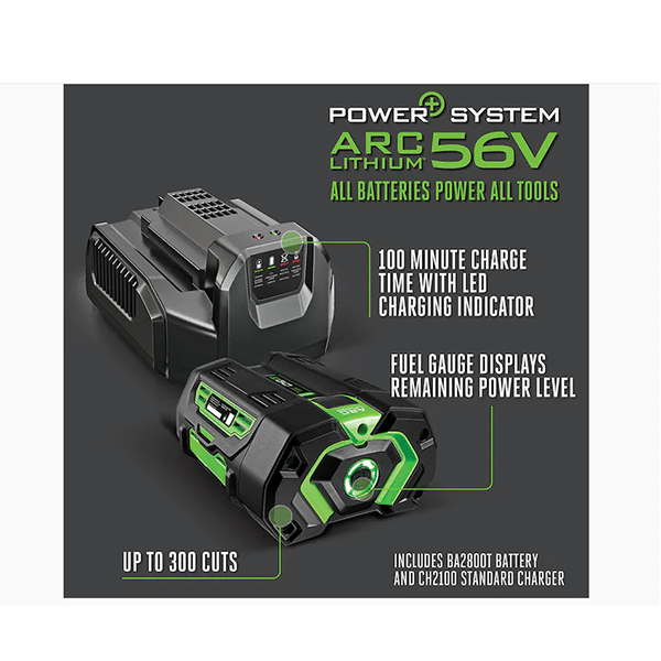 POWER+ 56-volt 18-in Brushless Cordless Electric Chainsaw 5 Ah (Battery and Charger Included)