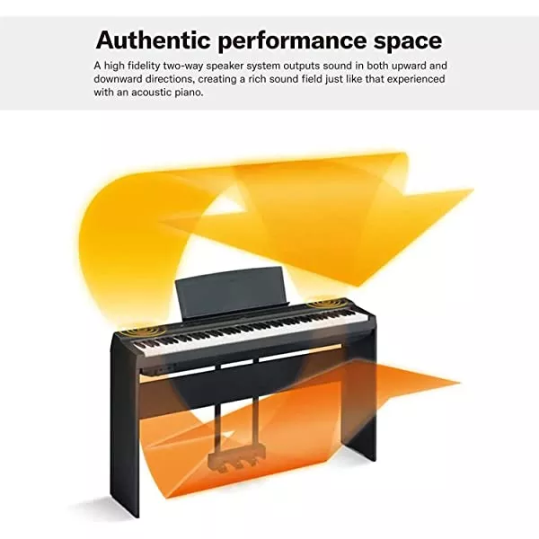 Yamaha P125 88-Key Weighted Action Digital Piano with Power Supply and Sustain Pedal, White