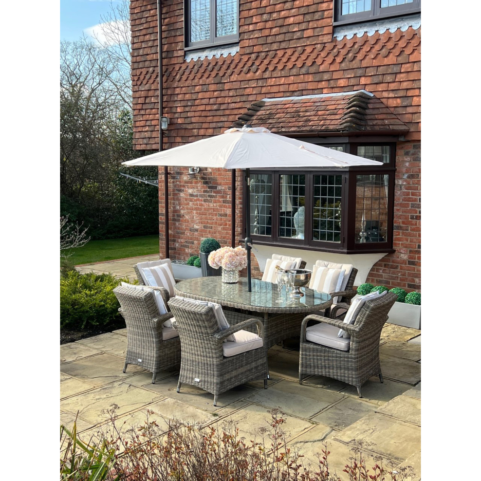 Bigger Savings---6 Savannah Armchairs 1.8 mtr Oval Set