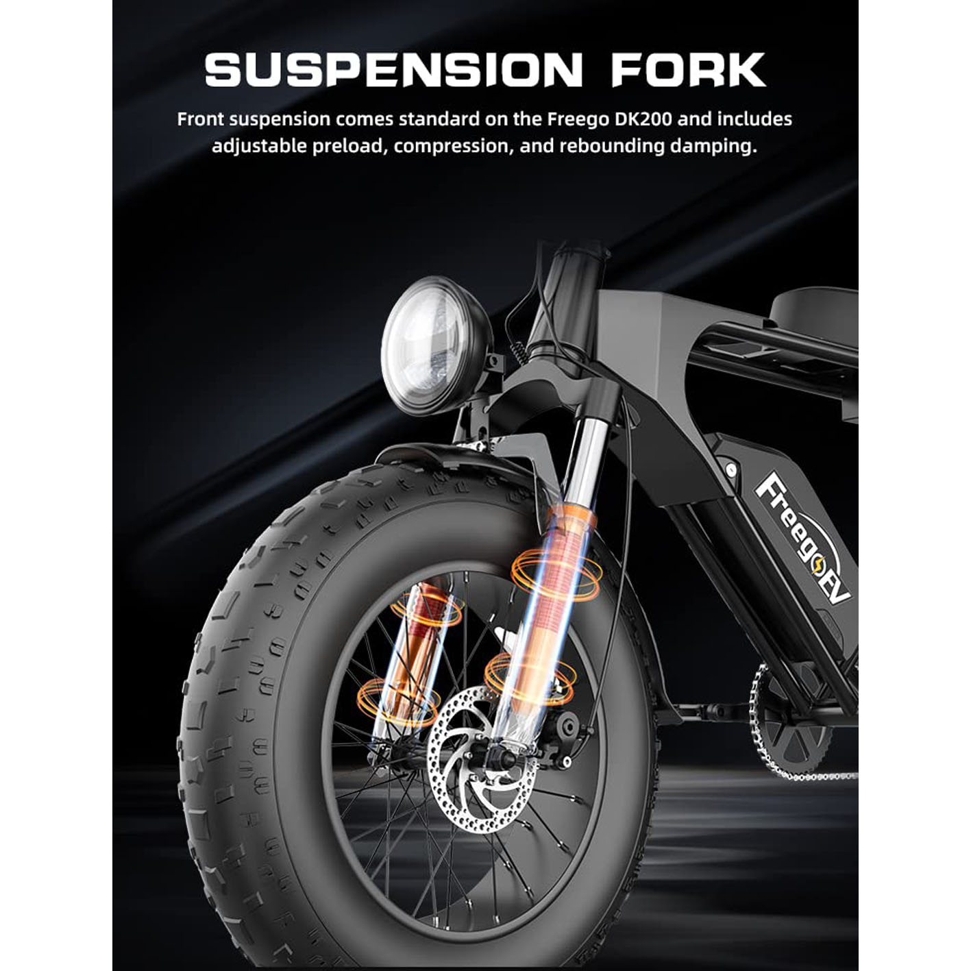 20'' 1200W Electric Bike of Freego DK200, Electric Bike for Adults with 48V 20Ah Removable Battery, 40 Miles Max Speed Pedal Assist Ebike, Snow Beach Mountain E-Bike Urban Commuter Electric Bicycle