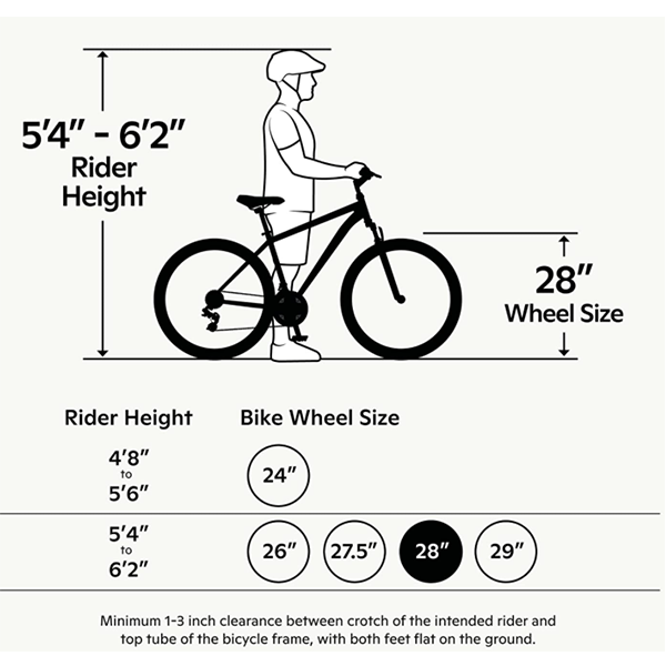 Mixed unisex bike, 21-speed, 28-inch wheels
