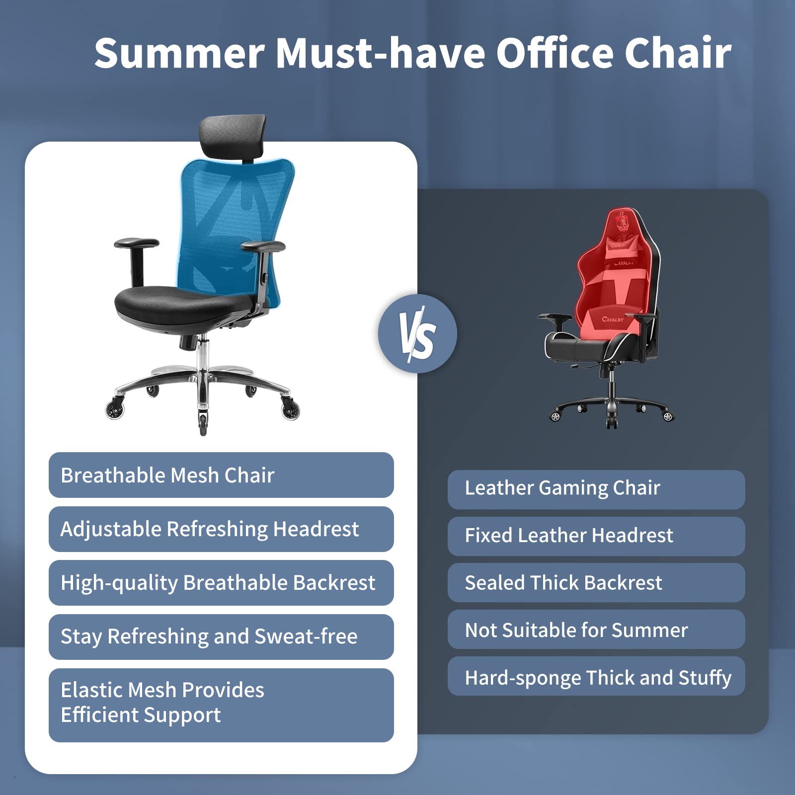 SIHOO Office Desk Chair, Ergonomic Computer Office Chair with Adjustable Headrest and Lumbar Support,High Back Executive Swivel Chair