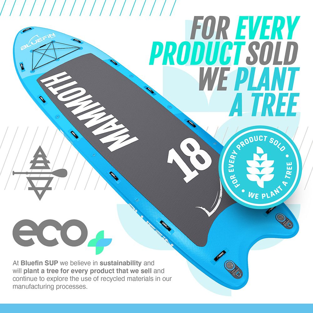 Bluefin Stand Up Inflatable Paddle Board | Mammoth 18' Model | Family/Group Board - Up To 10 Users | Includes Accessories
