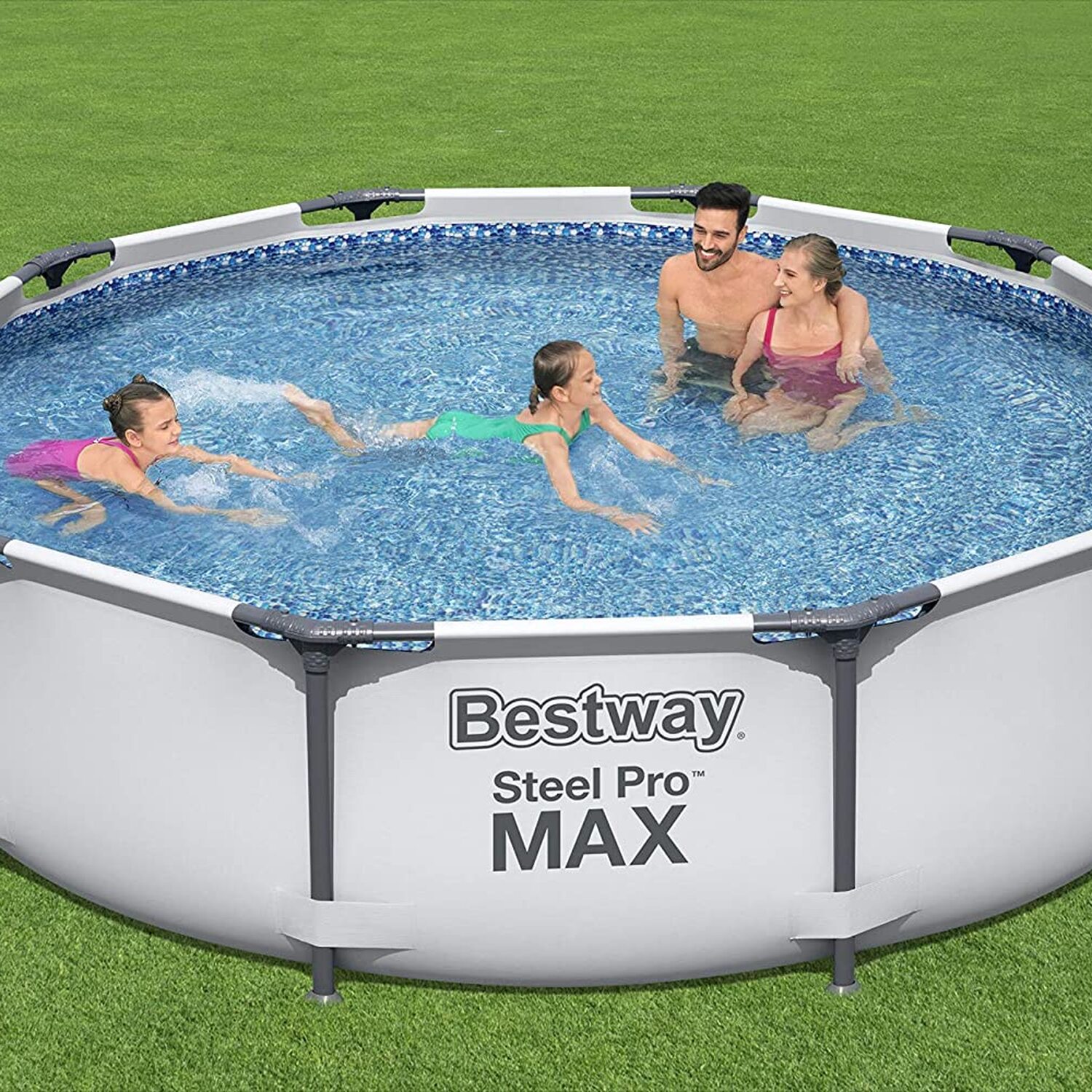 Bestway Steel Pro Frame Swimming Pool with Filter Pump - Grey / 305cm