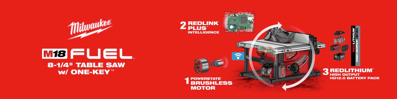 8-1/4 Inch Table Saw with One Key