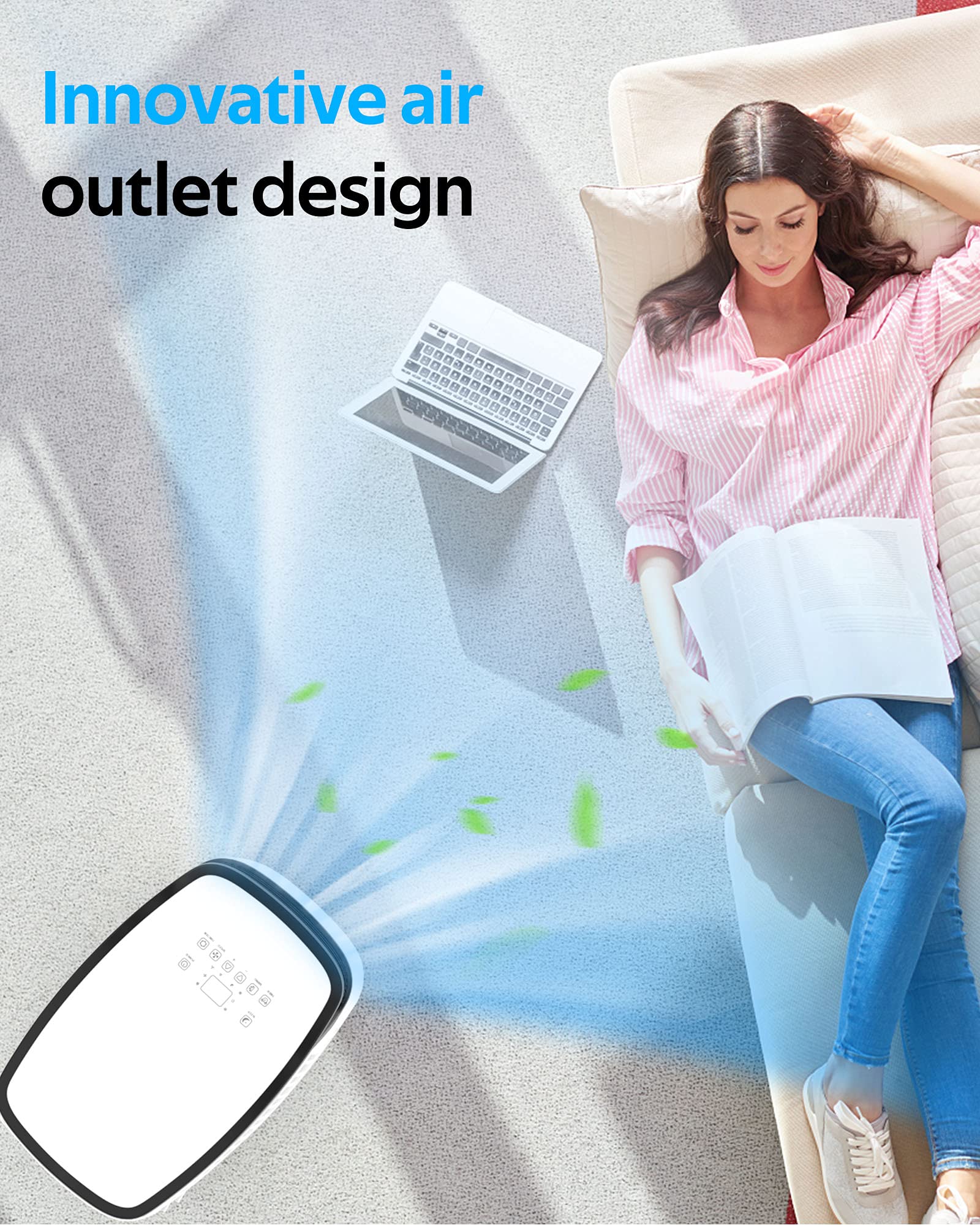 Portable Air Conditioner-14000BTU Portable AC Unit 500 Sqft AC Window Unit, Dehumidifier, with Remote Control Timer Wheels Auto Defrost, for Small Room Home Bedroom Living Rooms