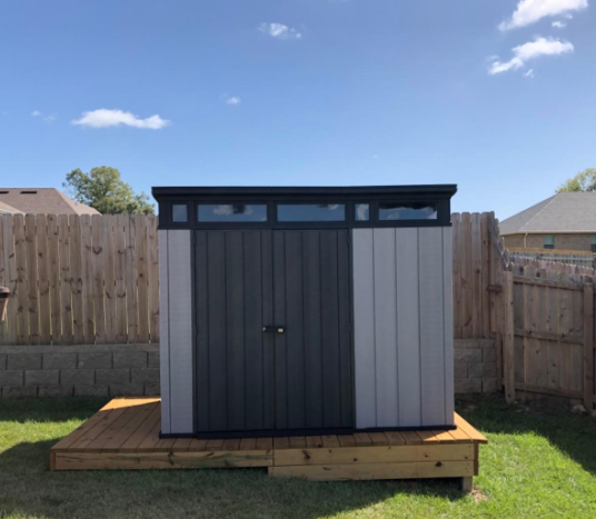 Keter Artisan 9x7 Pent Tongue & groove Grey Plastic Shed with floor
