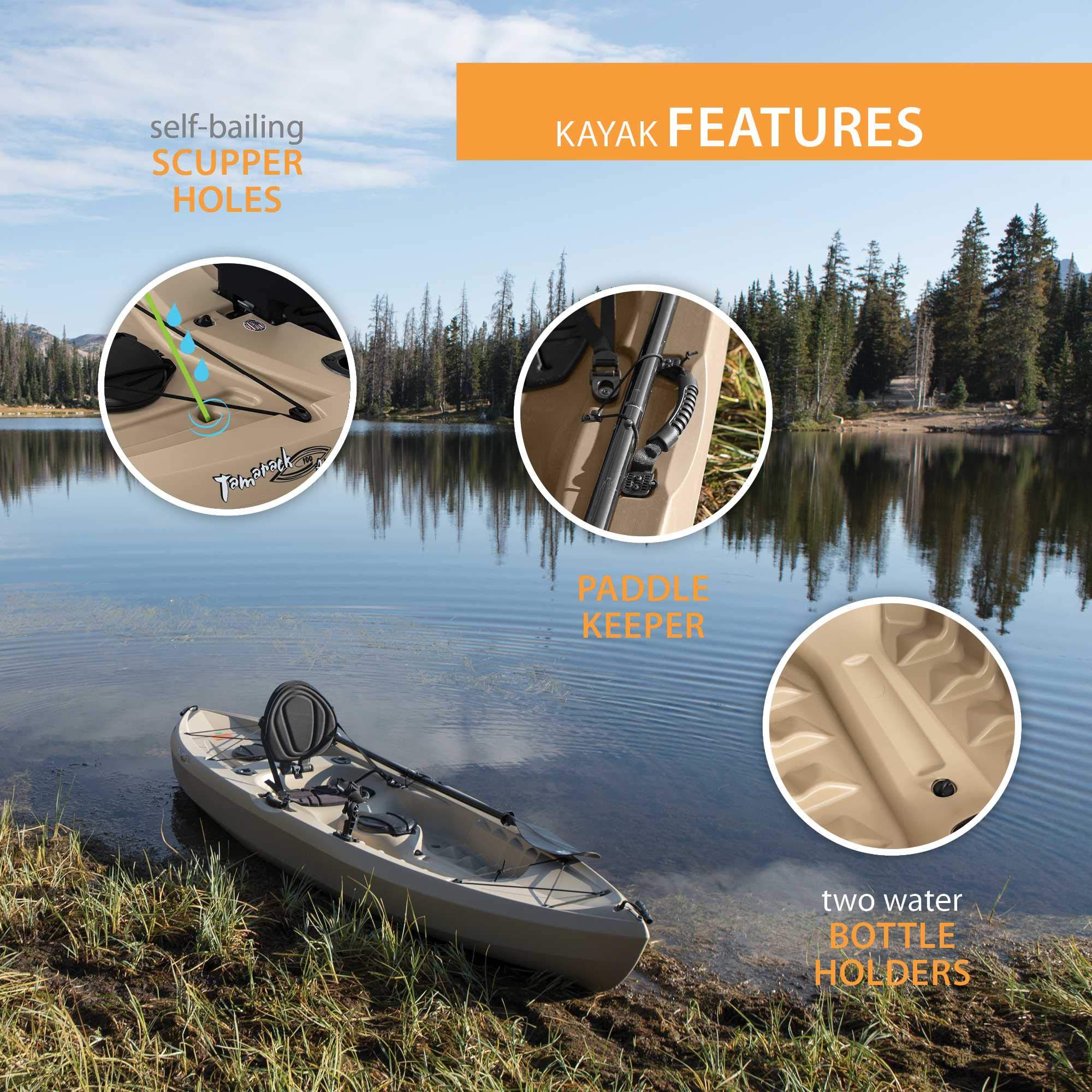 LIFETIME TIOGA 100 SIT-ON-TOP KAYAK (PADDLE INCLUDED)