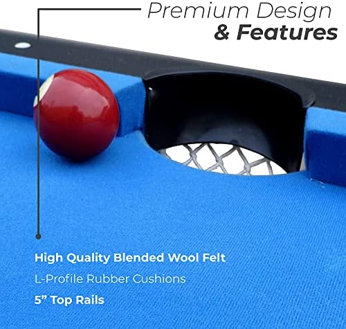 Hathaway Fairmont Portable 6-Ft Pool Table for Families with Easy Folding for Storage, Includes Balls, Cues, Chalk