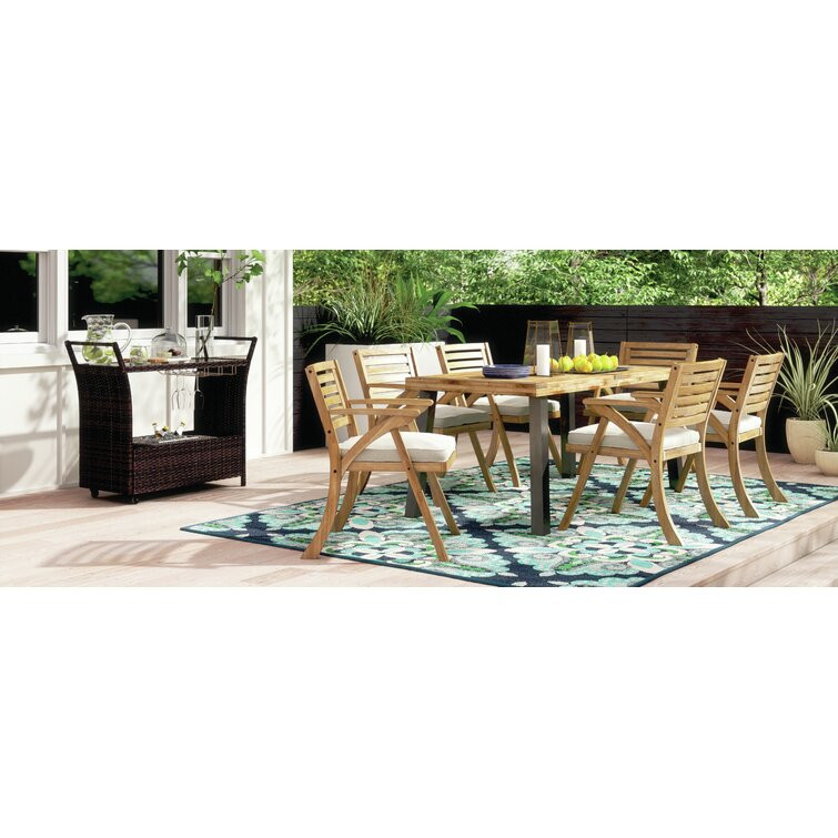 Rectangular 6 - Person 32.25'' Long Dining Set with Cushions