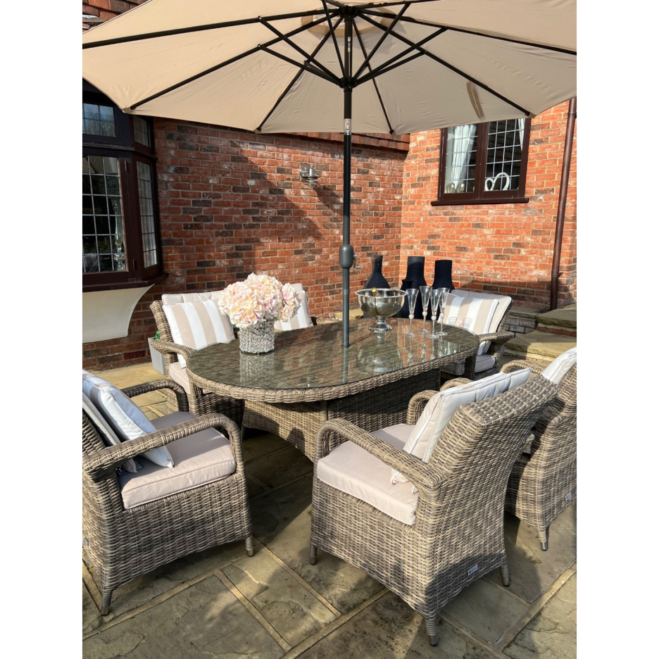 Bigger Savings---6 Savannah Armchairs 1.8 mtr Oval Set