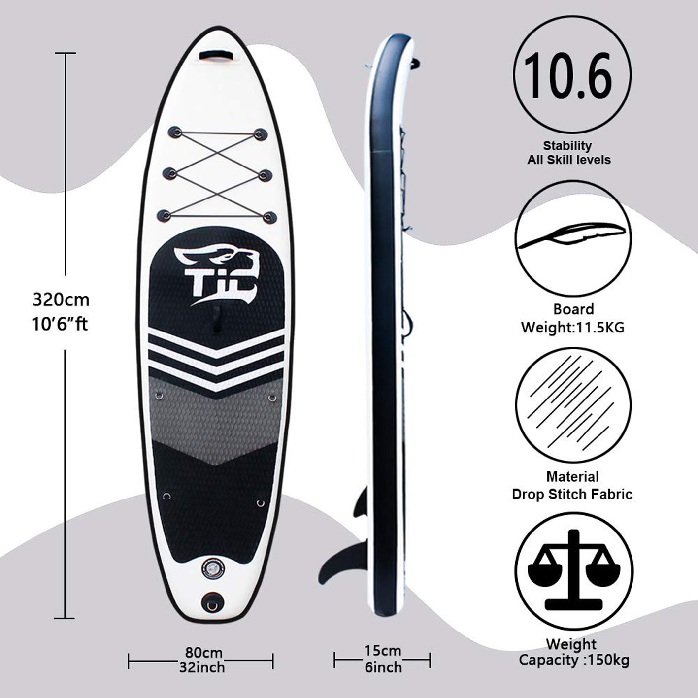 TIGERXBANG SUP Board Stand Up Paddle Board |320x80x15cm | 305x82x15cm | for Adults/Kids| ISUP Surfing Complete Kit
