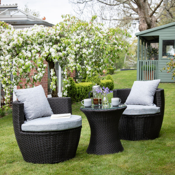 2 Seater Rattan Egg Chair Bistro Set