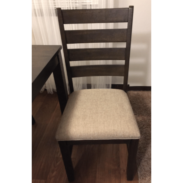 Iconic Design Dining Table Set with 6 Upholstered Chairs, Brown