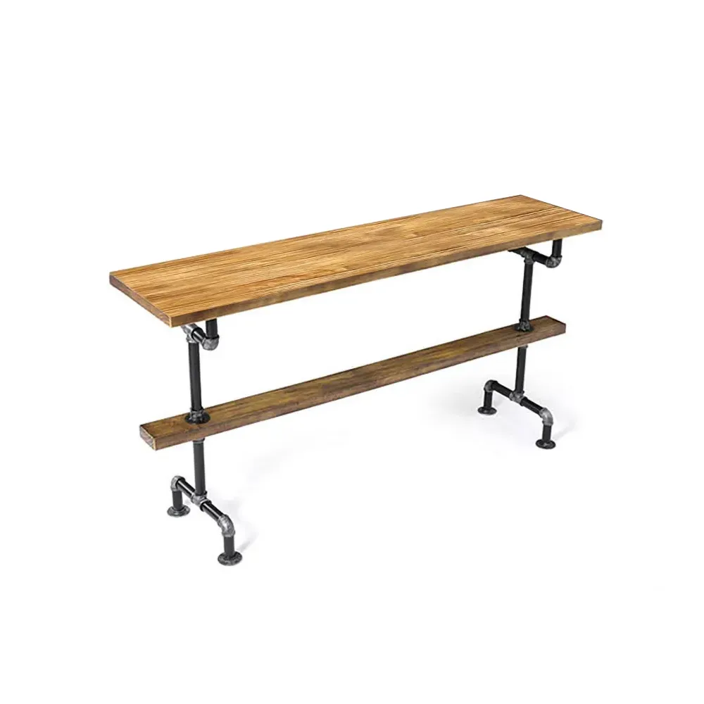 1300mm Retro Rectangular Bar Table Natural Industrial Pub Table