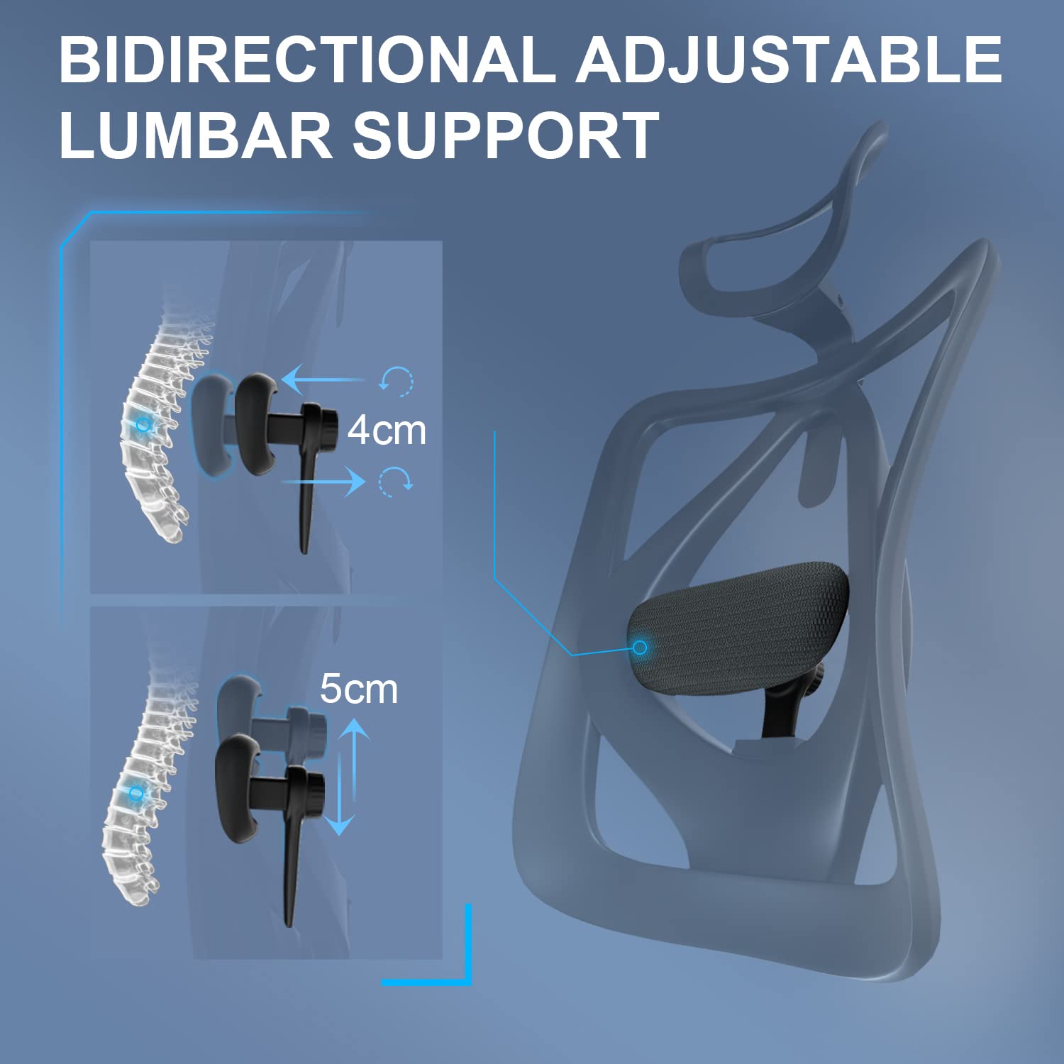 SIHOO Office Desk Chair, Ergonomic Computer Office Chair with Adjustable Headrest and Lumbar Support,High Back Executive Swivel Chair