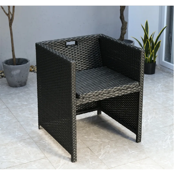 7 Piece Rattan Dining Table Outdoor Conversation Set