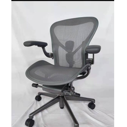 Herman Miller Aeron 2nd generation, Herman Miller Aer on 2nd generation ergonomic chair office chair 2nd generation high matching dark gray steel feet, Y-shaped lumbar support Ergonomic chair, lumbar support chair, office computer chair, medium nylon