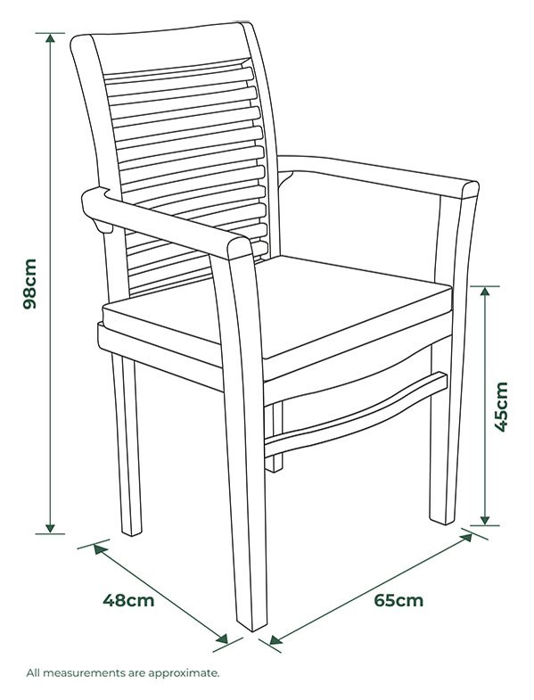 Teak garden table - Extendable rectangular table - 6 stackable chairs including cushions and parasol!