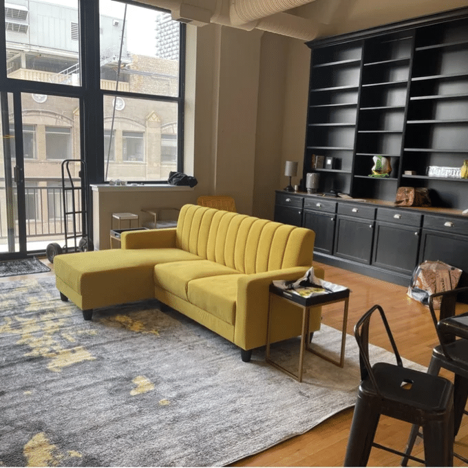 Dyer Avenue 84,5'' Festes Sofa und Chaiselongue mit Blick auf die linke Seite