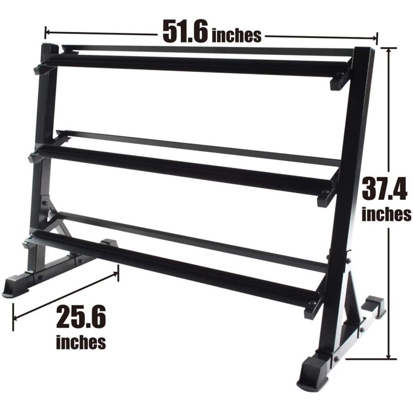 WF Athletic Supply Rubber Coated Hex Dumbbell Set with Dumbbell Rack