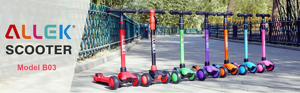 allek logo brand scooter B02 F01 D01 kick push kids lean to turn