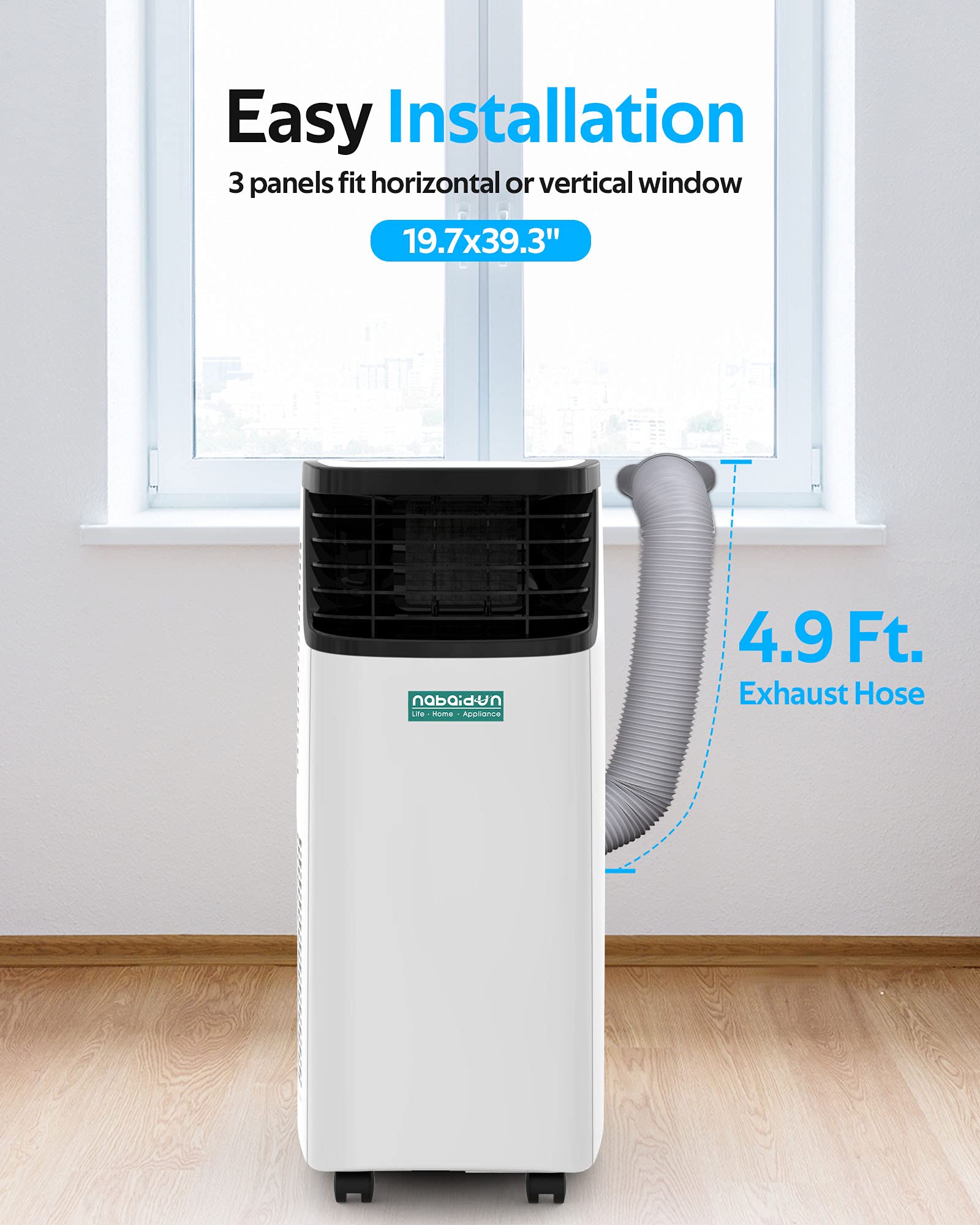 Portable Air Conditioner-14000BTU Portable AC Unit 500 Sqft AC Window Unit, Dehumidifier, with Remote Control Timer Wheels Auto Defrost, for Small Room Home Bedroom Living Rooms