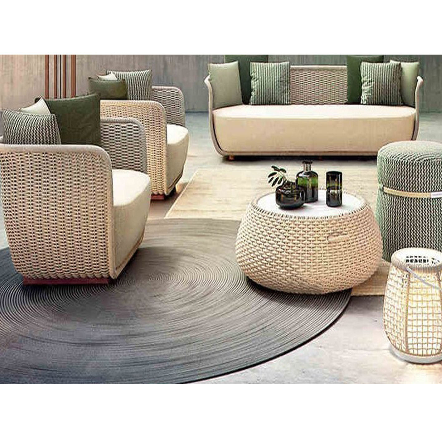 Small Apartment Outdoor Garden Sofas Waterproof Courtyard Hotel Lounge Chairs Sunscreen Villa Living Room Furniture Leisure Sofa