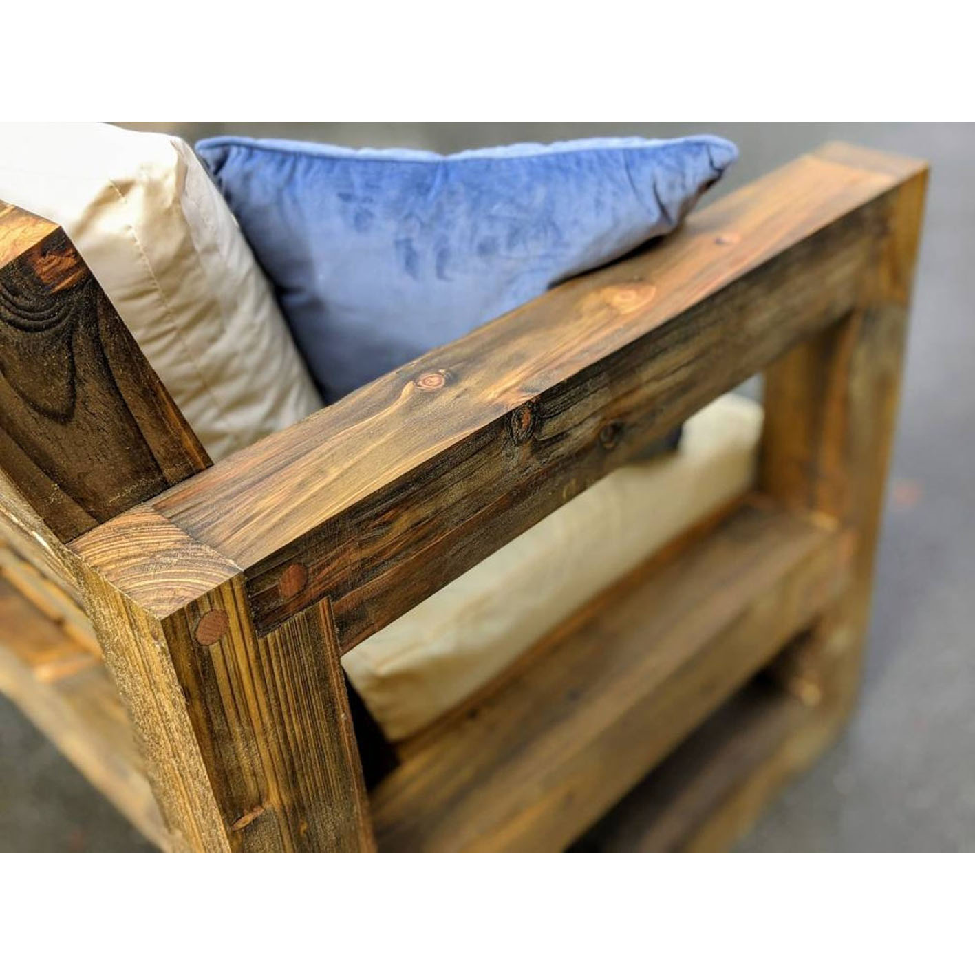 Rustic/Industrial Solid Wood Garden Sofa/Bench/Chair/Lounger