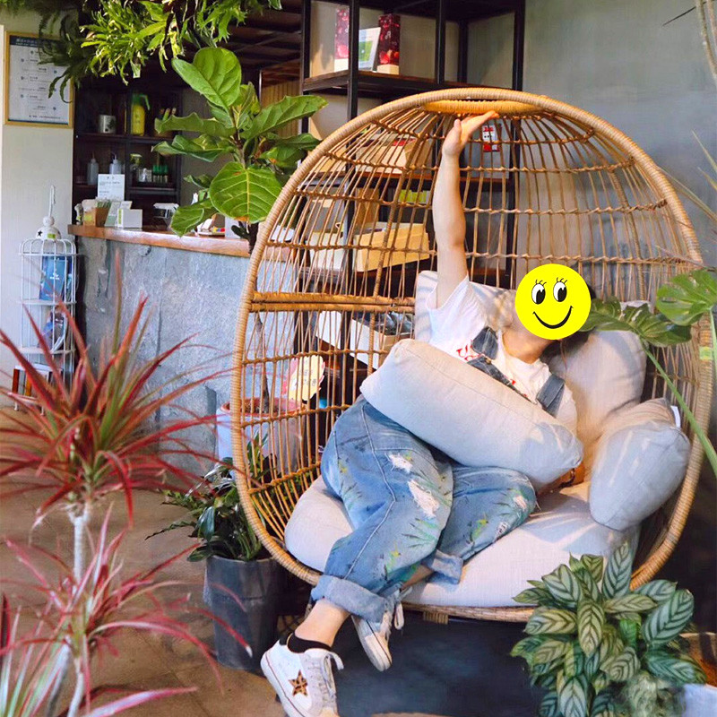 Outdoor birdcage sofa waterproof sunscreen courtyard bamboo open-air villa balcony leisure terrace leisure rattan rattan chair