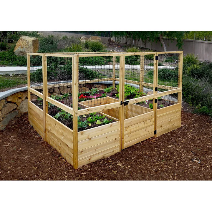 7.5 ft x 8 ft Wood Raised Garden Bed