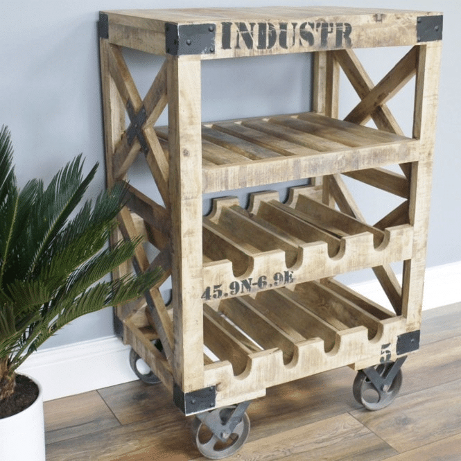 Industrial Crate Wine Trolley