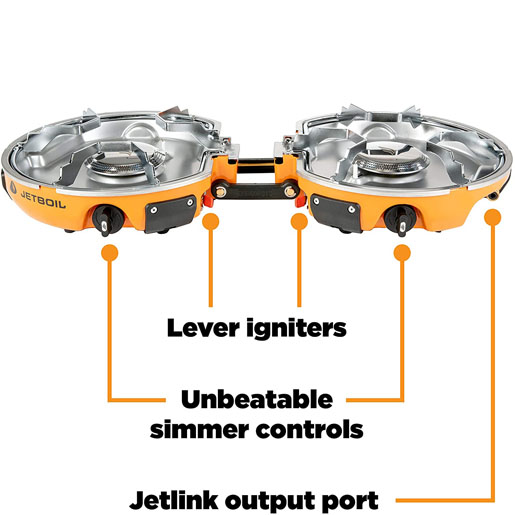 Jetboil Genesis Basecamp Backpacking and Camping Stove Cooking System with Camping Cookware