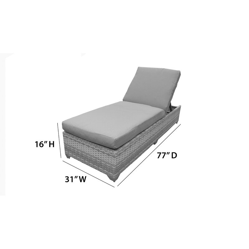 Long Reclining Chaise Lounge Set with Cushions (Set of 2)