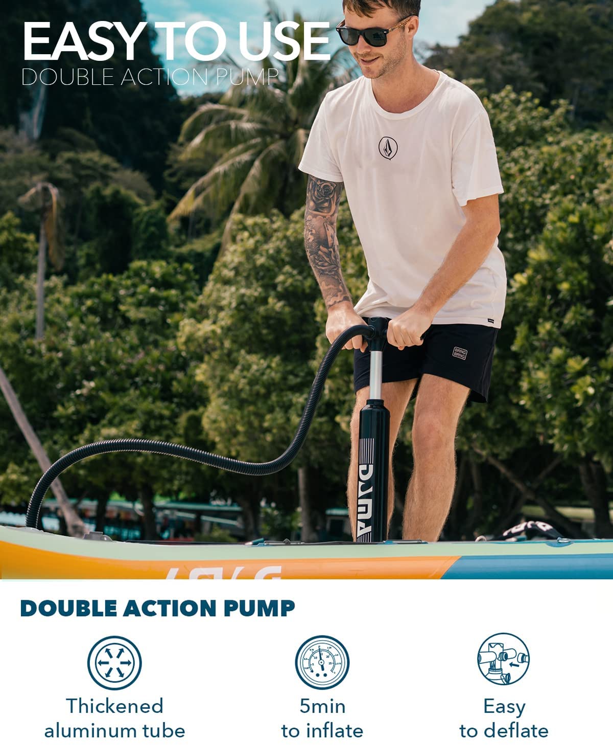 DAMA Inflatable Stand Up Paddle Board 11'*33'' *6'', Yoga Paddleboard, 11ft sup, Fishing Paddle Boards for Adults, Blow up sup, Standup sup w/Camera Seat, 4 pcs Floating Kayak Paddle, Board Carrier