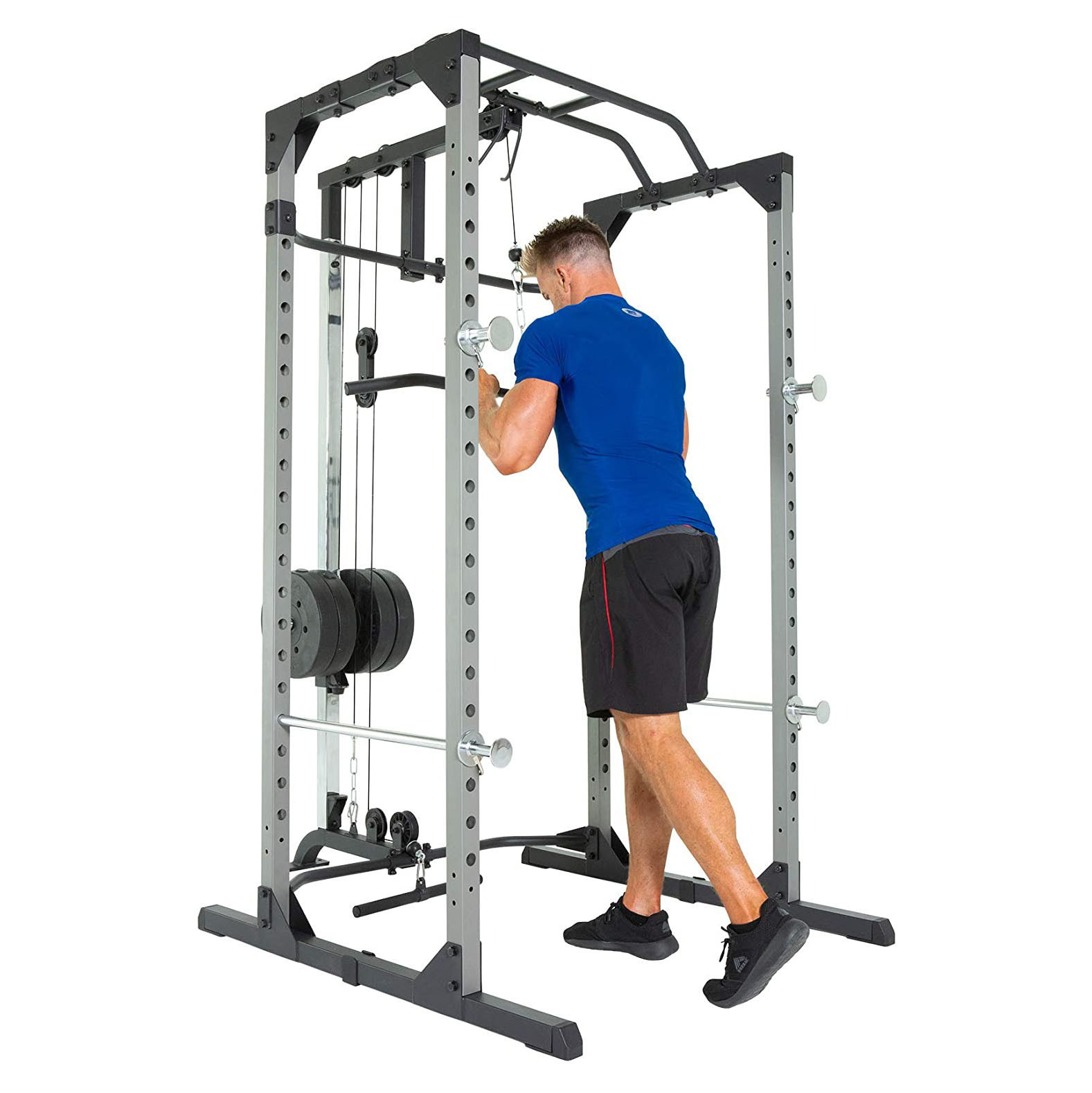 Fitness Reality Squat Rack Power Cage with | Optional Lat Pulldown & Leg Holdown Attachment | Squat and Bench Rack Combos| Super Max 810 XLT |