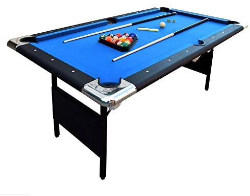 Hathaway Fairmont Portable 6-Ft Pool Table for Families with Easy Folding for Storage, Includes Balls, Cues, Chalk