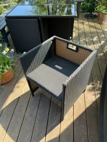 Cube Rattan Garden Furniture Set Chairs Sofa Stool Table Patio 6 Seater Set