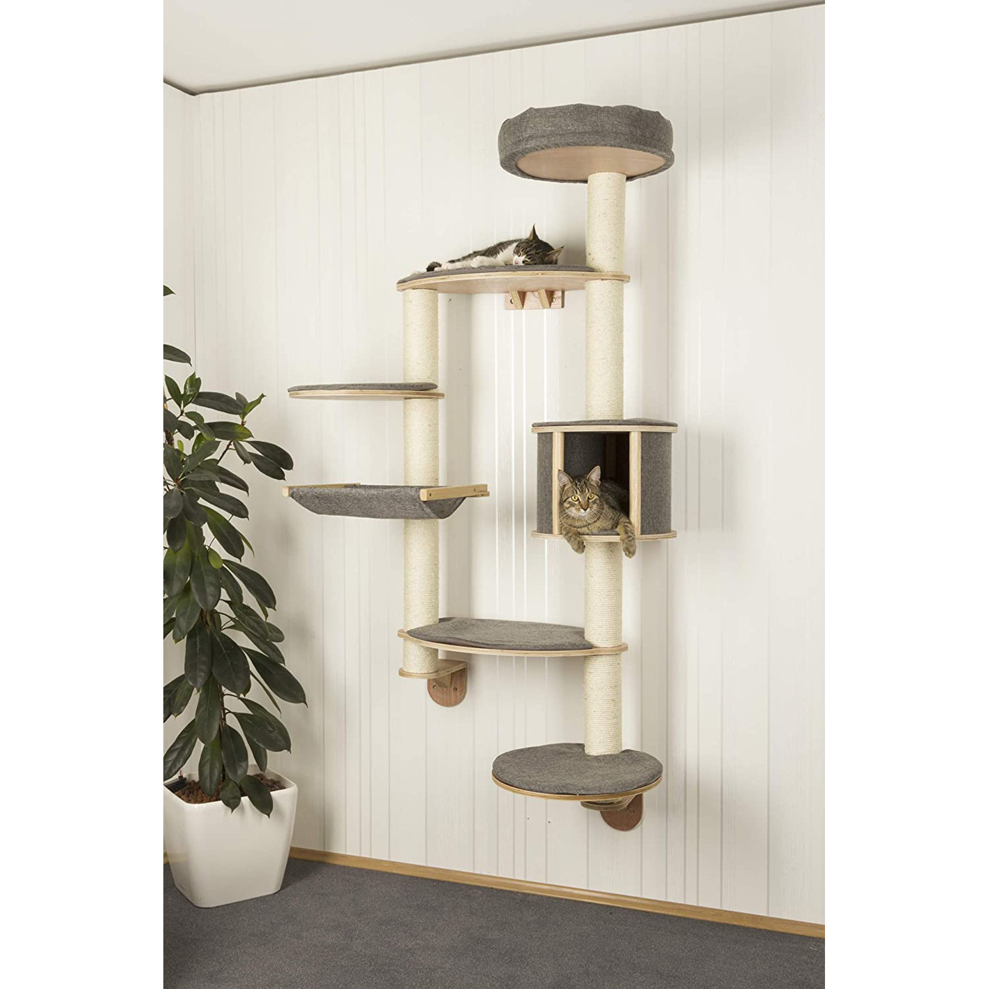 Kerbl Dolomit Tofana Wall-Mounted Cat Tree, X-Large,185 x 115 cm, Grey
