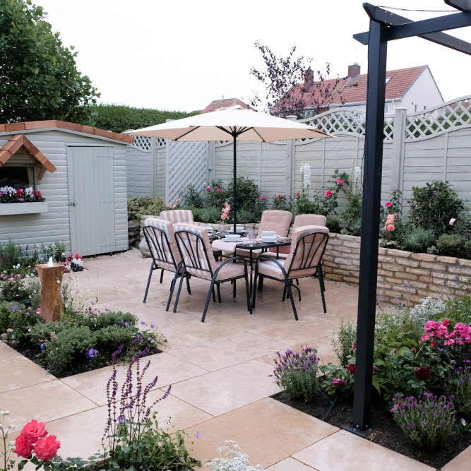 Hadleigh 6 Seater Garden Dining Furniture Set In Beige By Hectare