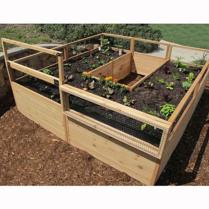 7.5 ft x 8 ft Wood Raised Garden Bed