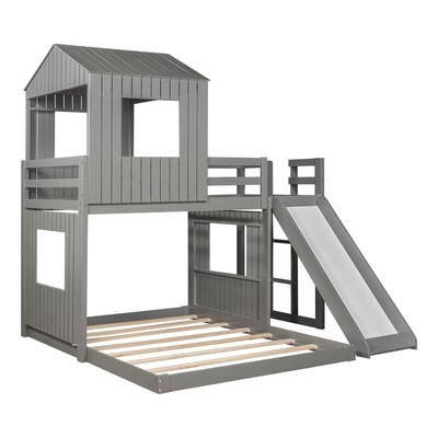 Treehouse bed children's secret base bunk bed high and low bed combination bunk solid wood small house princess bed