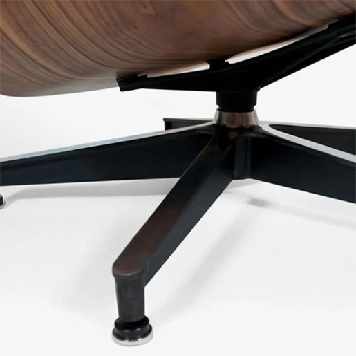 Ergonomic PU leather upholstered recliner with Ottoman style, home office chair, walnut veneer